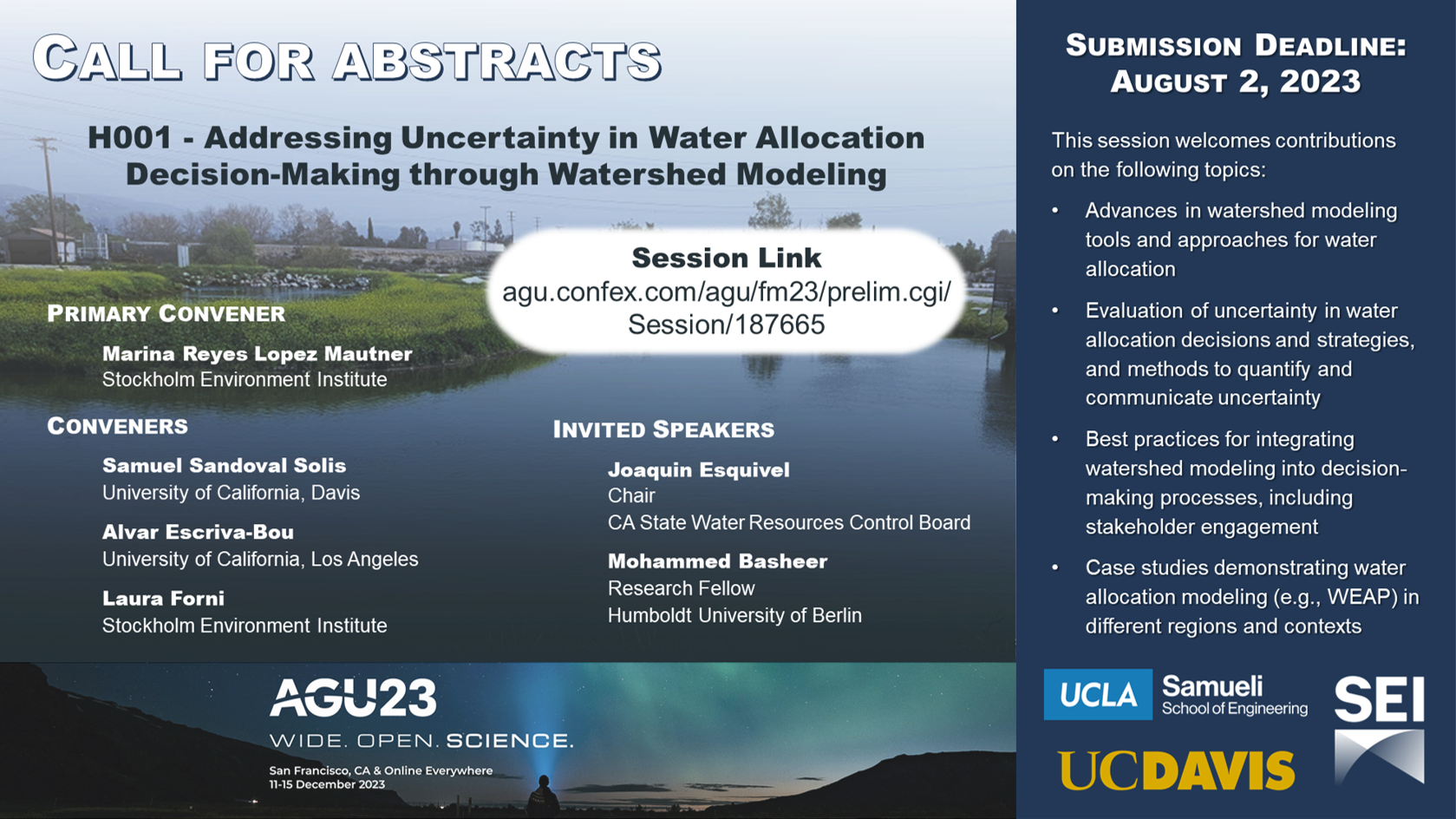 AGU Session Flyer: Addressing Uncertainty in Water Allocation Decision-Making through Watershed Modeling